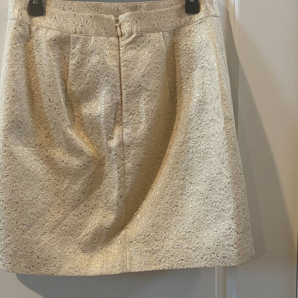 Bebe Gold Print Metallic Skirt Size 10 - Picture 4 of 12